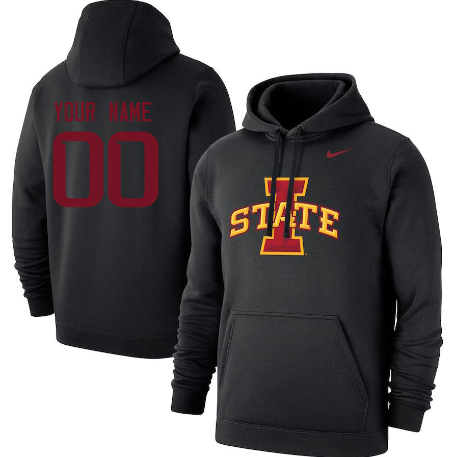 Custom Iowa State Cyclones Name And Number College Hoodie-Black - Click Image to Close